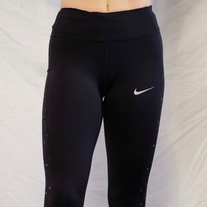 Nike Women's Dri Fit Polka Dot Legging- Black